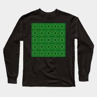 Green Clover Kaleidoscope pattern 7 Long Sleeve T-Shirt